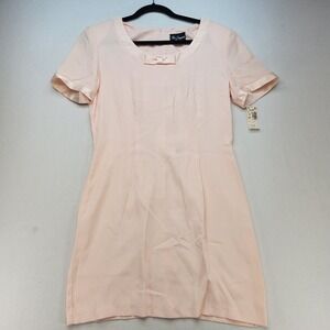 Be Smart Mini Dress Womens 11/12 Peach Vintage 90s Short‎ Sleeve Acetate Rayon